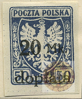 Poland-Regular Surcharged Stamps-1921-Scott-J38wm.jpg