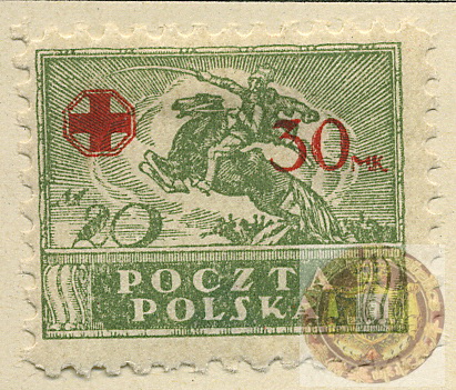 Poland-Regular Surcharged Stamps-1921-Scott-B14wm.jpg