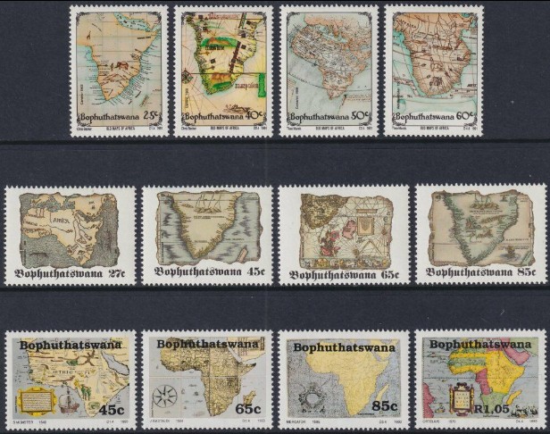 C博普塔茨瓦纳1991-1993非洲古地图3组12全.JPG
