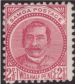1886年发行的萨摩亚国王马列托亚，拉乌佩帕邮票