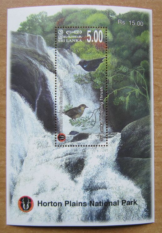 斯里兰卡世界自然遗产—霍尔顿平原国家公园，斯里兰卡啸鸫小型张.jpg